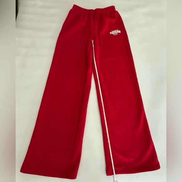 White Fox Capsule 9 Rodeo Crew Wide Leg Sweatpants Red Size SM - Picture 8 of 14